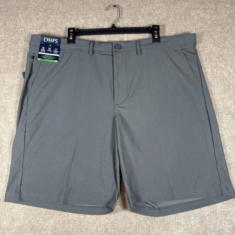 CHAPS Gray Moisture Wicking Stretch Golf Shorts Slim Fit 40
